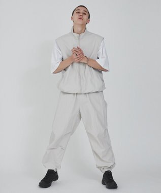 WEGO 【ウエストゴム/撥水/洗濯機可】ナイロンイージーパンツ ライトグレー