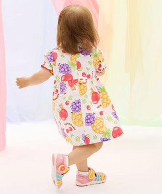 MIKI HOUSE HOT BISCUITS 【ビーンズ×フルーツシリーズ】【80-120cm】襟付き 半袖ワンピース アイボリー