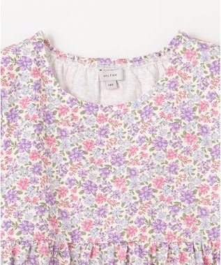 ANY KIDS カットソー サマー ワンピース オフホワイト×花柄