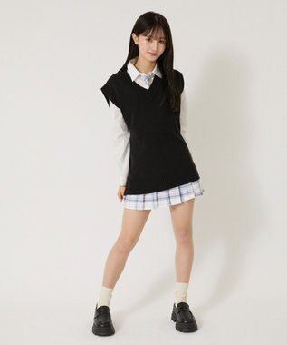 WEGO 【SCHOOLITEM】無地ニットベスト ブラック