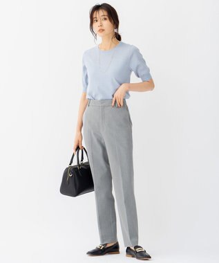 23区 【アンサンブル対応】サステナブルウール 半袖 ニット サックス