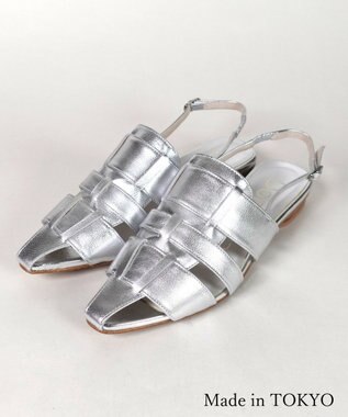 Dominic3 レザー グルカサンダル シルバー