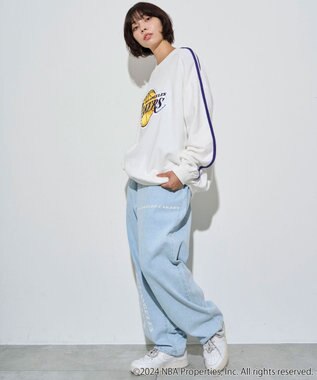 WEGO 【ユニセックス着用ITEM】別注NBAデニムパンツ デニム淡色