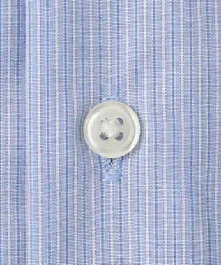 UNFILO フリルネックシャツ ブルーストライプ