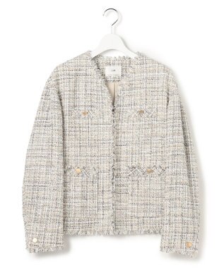 23区 【先行予約】GIOLICAツイード ジャケット アイボリーミックス