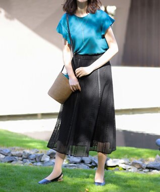 Tiaclasse ラインレーススカート ブラック