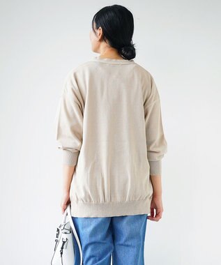 WHITE MAILS PAPER KNIT V-NECK CARDIGAN ベージュ