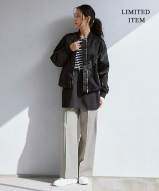 ICB L 【WEB限定・洗える】 シアージャージーコンビ カットソー ブラックボーダー系