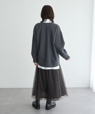 YECCA VECCA スパンコール×チュールスカート Charcoal Gray