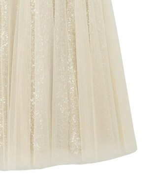 YECCA VECCA スパンコール×チュールスカート Ivory
