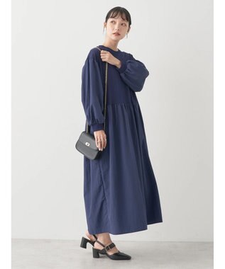 earth music&ecology ドッキングギャザーワンピース Navy