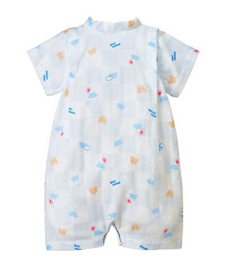 MIKI HOUSE HOT BISCUITS 【ミキハウス】【50-80cm】甚平オール ブルー