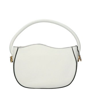 INTER-CHAUSSURES 【ANDREA CARDONE】ウェーブカットレザーハンドバッグ ホワイト