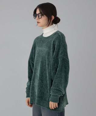 WEGO 【ユニセックス着用ITEM/MLサイズ展開】ベロアモールプルオーバー グリーン