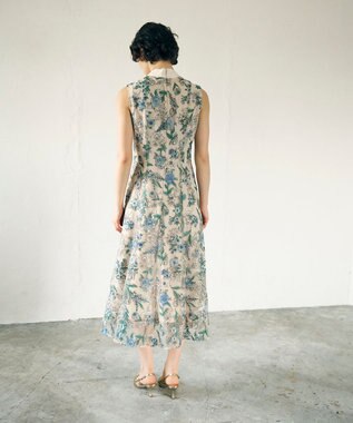 GRACE CONTINENTAL フラワーマーメイドドレス ベージュ