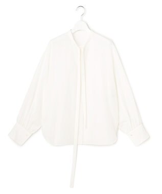 23区 【エステータ】シルクコットンローン ボウタイブラウス ホワイト系