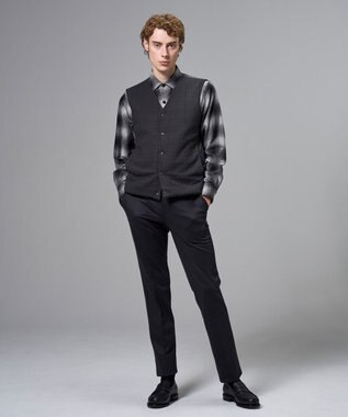 JOSEPH HOMME 【2WAY】パデットニットブロック　リバーシブルベスト グレー系