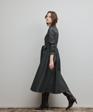 GRACE CONTINENTAL シャツフレアワンピース ブラック