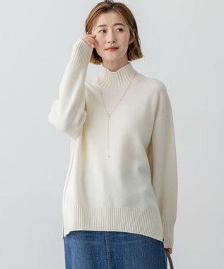 【Oggi12月号掲載/洗える】カシミヤブレンド ハイネック ニット
