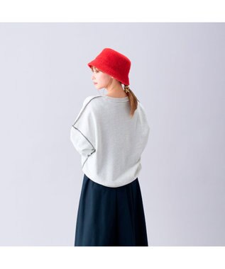 MOONBAT 【洗える】estaa アンゴラ風バケットハット ディープオレンジ