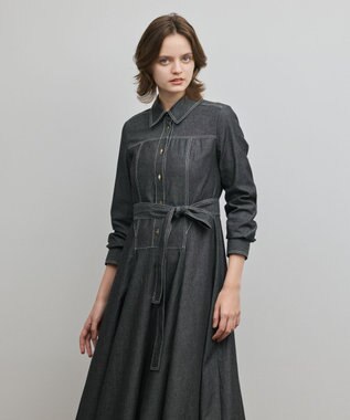 GRACE CONTINENTAL シャツフレアワンピース ブラック