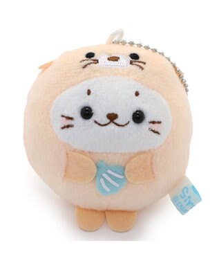 Mother garden しろたん まーるい マスコット キーホルダー 【単品】 《しろたん / ゴマフアザラシ / ラッコ 》 ラッコ