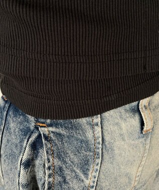 WEGO ヴィンテージライクレースアップトップス ブラック