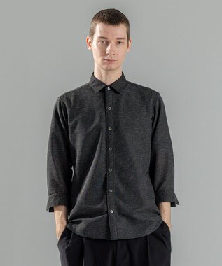 JOSEPH HOMME 新型・新素材【軽量/通気性/清涼感/洗える/ストレッチ】レノクロスストレッチ　7分袖レギュラーカラーシャツ ブラック系