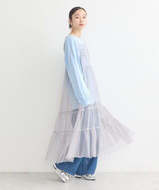 earth music&ecology チュールティアードキャミワンピース Light Gray