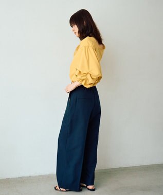 YECCA VECCA タックスリーブスキッパーブラウス Yellow