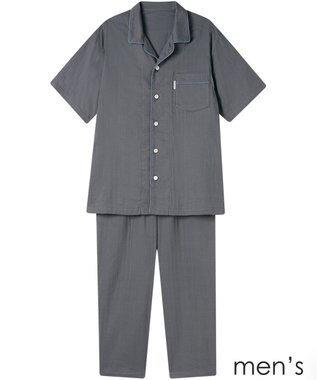 ワコール／睡眠科学 メンズ パジャマ 5分袖 半袖 9分丈 綿100%(天綿)(本体) 二重ガーゼ YGT145 睡眠科学／ワコール