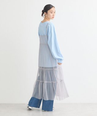 earth music&ecology チュールティアードキャミワンピース Light Gray