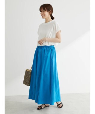 Green Parks Ｉ　切替ギャザーロングスカート Blue