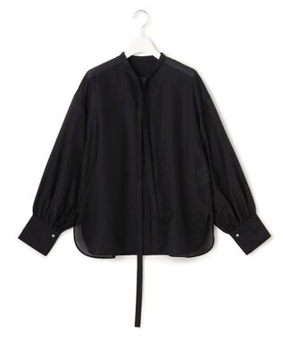 23区 【エステータ】シルクコットンローン ボウタイブラウス ブラック系