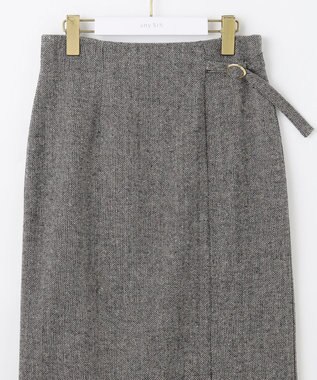 ANY SIS シアーコンビヘリンボーン スカート ブラック系