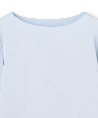 UNFILO サテン レイヤードブラウス アイスブルー