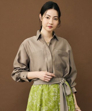 自由区 S シャイニーオーガンジーシアー シャツ