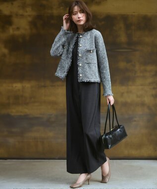 23区 S 【見上愛さん着用/GLOW11月号掲載】ツイード ニット ジャケット ブルーミックス