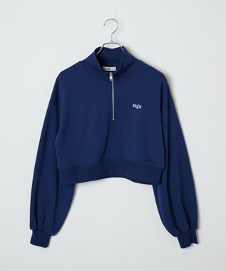 WEGO ハーフジップショートスウェット ネイビー