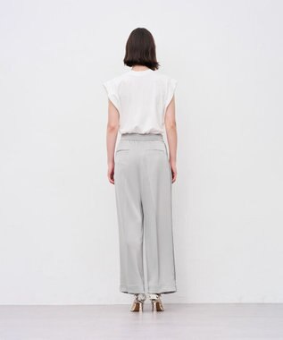 uncrave シャイニーダブルサテン ワイドパンツ シルバーグレー