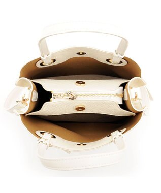 MioFIRANO カジュアルシックバスケットウィーブハンドバッグ 2WAY パスケース付き　FIRANO フィラノ IVORY