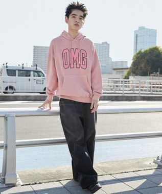 WEGO 【ユニセックス着用ITEM】ピグメントOMGプルパーカー ピンク