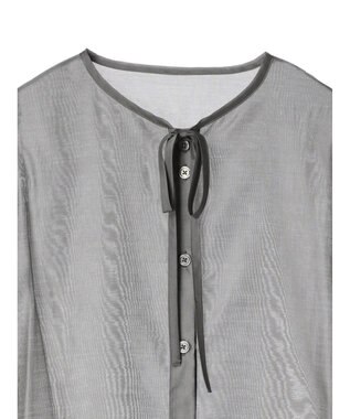 Green Parks AnriettMusee シアーボリュームスリーブブラウス Gray