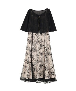 YECCA VECCA 【2点SET】フラワー柄スパンコール刺繍ドレス Ivory