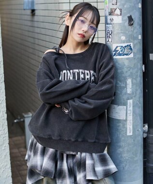 WEGO 裏起毛2WAYグラフィックワンショルBIGスウェット 柄2