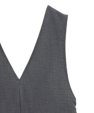 Green Parks 接触冷感麻調ゆったりサロペット Gray