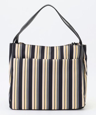 Y'SACCS マルチストライプ すっきりトート Mサイズ ブラック