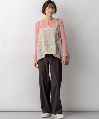 23区 シアーリブ レイヤード ロンTEE ピンク系