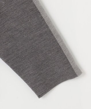 自由区 【セットアップ対応】ウールミラノボトルネック ニット グレー×ライトグレー