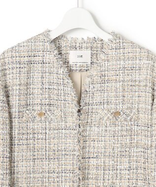23区 【先行予約】GIOLICAツイード ジャケット アイボリーミックス